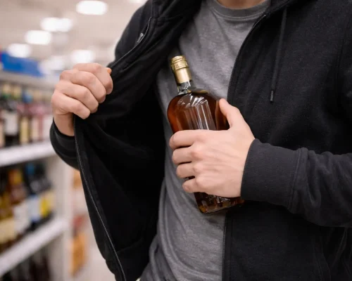 person stealing liquor represented for Theft Lawyer Gold Coast